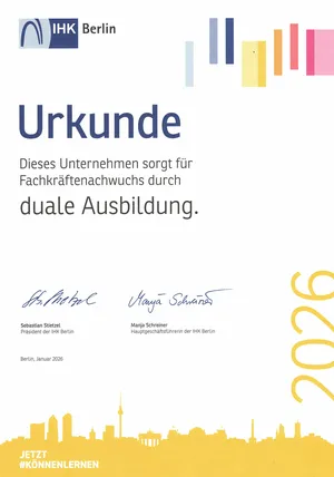 IHK Urkunde Duale Ausbildung